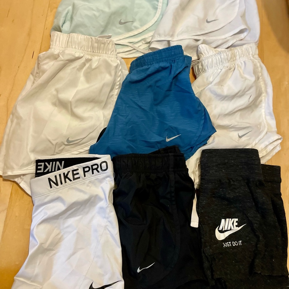 Nike Pro Shorts Assortment in White, Blue, and Black